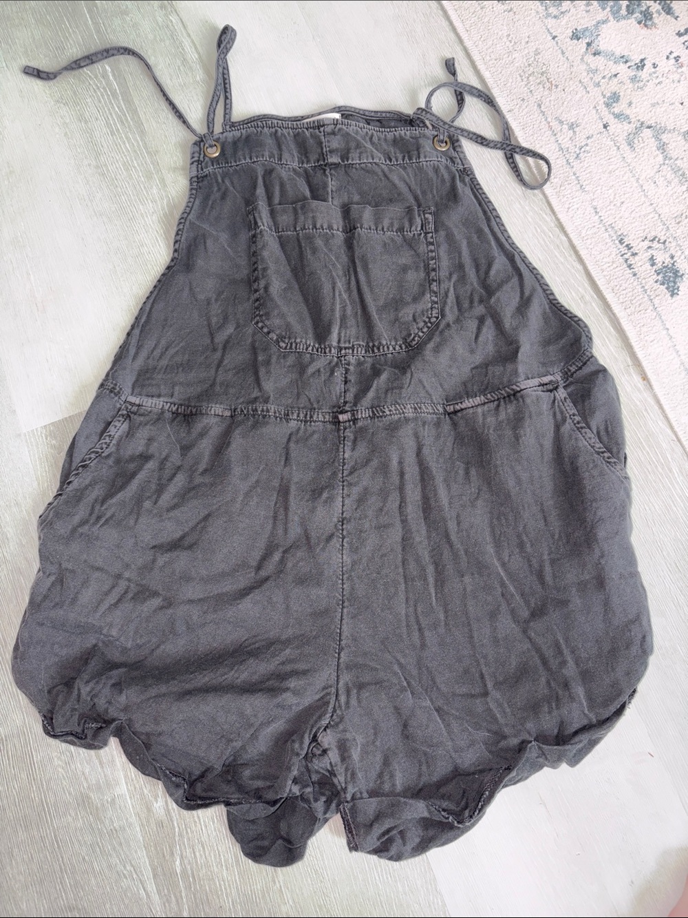 Billabong jumper Washed Black Tie-Strap Romper size medium